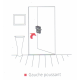 Serrure en applique 3 points poussante marron
