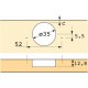 Charnière SENSYS amortis TH 53 à ENFONCER, ouverture 110°
