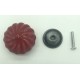 bouton spiral en porcelaine rouge
