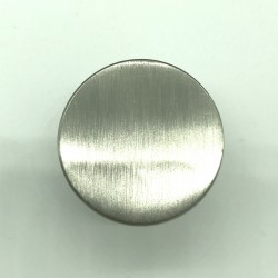 Bouton rond plat de 30 mm en inox brossé
